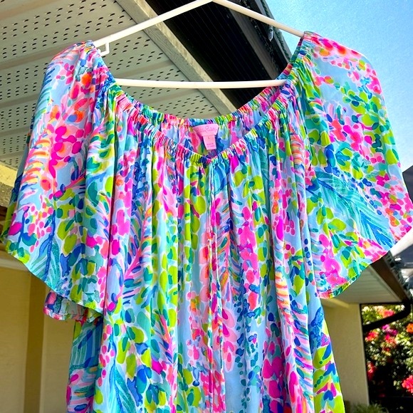 Lilly Pulitzer Catch The Wave Off The Shoulder Sain Top - Picture 5 of 12